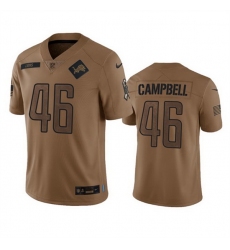 Men Detroit Lions 46 Jack Campbell 2023 Brown Salute To Service Limited Stitched Jersey