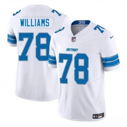 Men Detroit Lions 78 Tyleik Williams White 2025 Draft F U S E  Vapor Limited Stitched Jersey