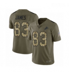 Men Detroit Lions 83 Jesse James Limited Oliv Camo Salute to Service Football Jersey