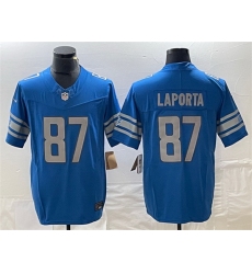 Men Detroit Lions 87 Sam LaPorta Blue 2023 F U S E  Vapor Untouchable Limited Stitched Jersey