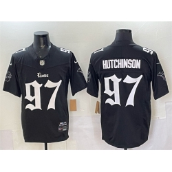 Men Detroit Lions 97 Aidan Hutchinson Black 2025 F U S E Gothic Motor Grit Edition Vapor Limited Stitched Football Jersey
