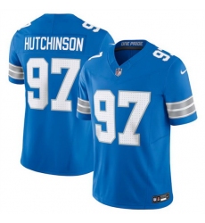 Men Detroit Lions 97 Aidan Hutchinson Blue 2024 F U S E  Vapor Limited Stitched Jersey