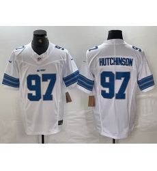 Men Detroit Lions 97 Aidan Hutchinson White 2024 F U S E  Vapor Limited Stitched Jersey