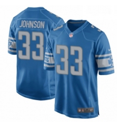Men Nike Detroit Lions 33 Kerryon Johnson Game Blue Team Color NFL Jersey