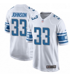 Men Nike Detroit Lions 33 Kerryon Johnson Game White NFL Jersey