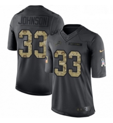 Men Nike Detroit Lions 33 Kerryon Johnson Limited Black 2016 Salute to Service NFL Jersey