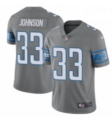 Men Nike Detroit Lions 33 Kerryon Johnson Limited Steel Rush Vapor Untouchable NFL Jersey