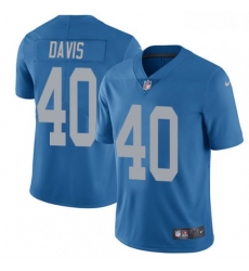 Men Nike Detroit Lions 40 Jarrad Davis Elite Blue Alternate NFL Jersey