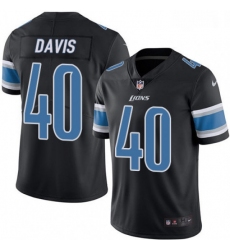 Men Nike Detroit Lions 40 Jarrad Davis Limited Black Rush Vapor Untouchable NFL Jersey