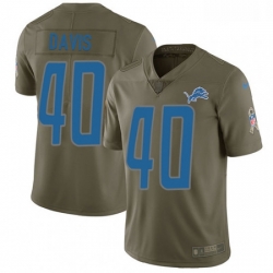 Men Nike Detroit Lions 40 Jarrad Davis Limited Olive 2017 Salute to Service NFL Jersey