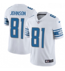 Men Nike Detroit Lions 81 Calvin Johnson Elite White NFL Jersey