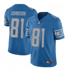 Men Nike Detroit Lions 81 Calvin Johnson Limited Light Blue Team Color Vapor Untouchable NFL Jersey