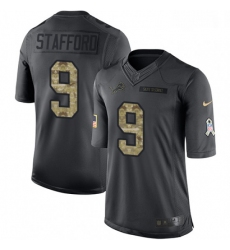 Men Nike Detroit Lions 9 Matthew Stafford Limited Black 2016 Salute to Service NFL Jersey
