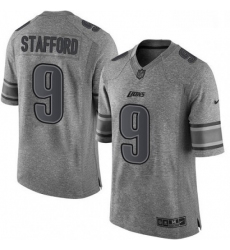 Men Nike Detroit Lions 9 Matthew Stafford Limited Gray Gridiron NFL Jersey