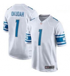 Men Nike Lions 1 Jeff Okudah White Vapor Limited Jersey 2020 NFL Draft
