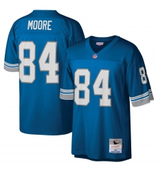 Men's Detroit Lions #84 Herman Moore Mitchell & Ness 1996 Blue Throwback Jersey