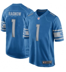 Men's Detroit Lions Frank Ragnow Nike Blue 2018 NFL Draft First Round Pick Elite Jersey