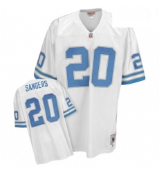 Mitchell And Ness Detroit Lions 20 Barry Sanders White Authentic Throwback NFL Jersey