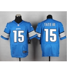 Nike Detroit Lions 15 Golden Tate III Blue Elite NFL Jersey