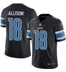 Nike Detroit Lions 18 Geronimo Allison Black Men Stitched NFL Limited Rush Jersey