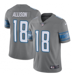 Nike Detroit Lions 18 Geronimo Allison Gray Men Stitched NFL Limited Rush Jersey