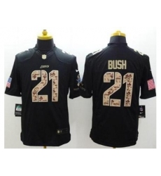 Nike Detroit Lions 21 Reggie Bush Black Limited Salute to Service NFL Jersey