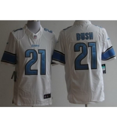 Nike Detroit Lions 21 Reggie Bush White Limited NFL Jersey