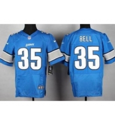 Nike Detroit Lions 35 Joique Bell Blue Elite NFL Jersey