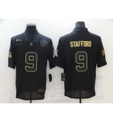 Nike Detroit Lions 9 Matthew Stafford Black 2020 Salute To Service Limited Jersey