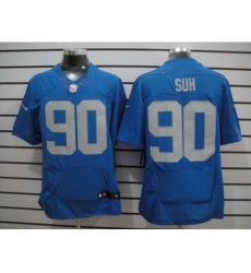 Nike Detroit Lions 90 Ndamukong Suh Blue Elite Alternate NFL Jersey