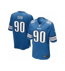 Nike Detroit Lions 90 Ndamukong Suh blue Game NFL Jersey