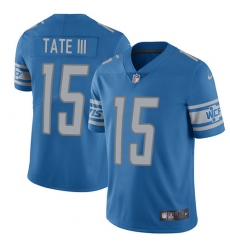 Nike Lions #15 Golden Tate III Blue Team Color Mens Stitched NFL Vapor Untouchable Limited Jersey