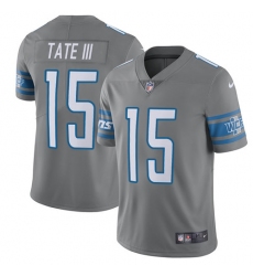 Nike Lions #15 Golden Tate III Gray Mens Stitched NFL Limited Rush Jersey