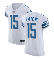 Nike Lions #15 Golden Tate III White Mens Stitched NFL Vapor Untouchable Elite Jersey