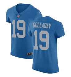 Nike Lions #19 Kenny Golladay Blue Throwback Mens Stitched NFL Vapor Untouchable Elite Jersey