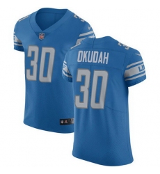 Nike Lions 30 Jeff Okudah Blue Team Color Men Stitched NFL Vapor Untouchable Elite Jersey