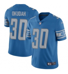 Nike Lions 30 Jeff Okudah Blue Team Color Men Stitched NFL Vapor Untouchable Limited Jersey