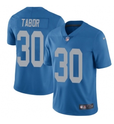 Nike Lions #30 Teez Tabor Blue Throwback Mens Stitched NFL Vapor Untouchable Limited Jersey