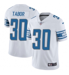Nike Lions #30 Teez Tabor White Mens Stitched NFL Elite Jersey
