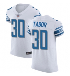 Nike Lions #30 Teez Tabor White Mens Stitched NFL Vapor Untouchable Elite Jersey