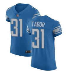 Nike Lions #31 Teez Tabor Blue Team Color Mens Stitched NFL Vapor Untouchable Elite Jersey