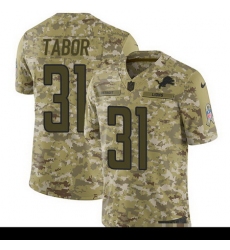 Nike Lions #31 Teez Tabor Camo Mens Stitched NFL Limited 2018 Salute To Service Jersey