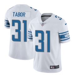 Nike Lions #31 Teez Tabor White Mens Stitched NFL Vapor Untouchable Limited Jersey