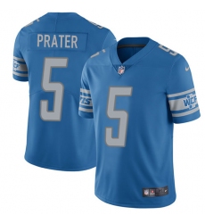 Nike Lions #5 Matt Prater Blue Team Color Mens Stitched NFL Vapor Untouchable Limited Jersey
