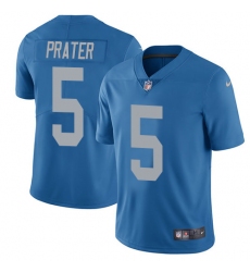 Nike Lions #5 Matt Prater Blue Throwback Mens Stitched NFL Limited Jersey