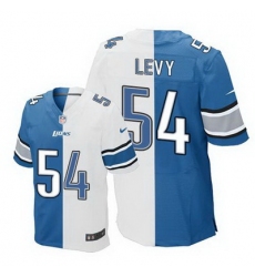 Nike Lions #54 DeAndre Levy Blue White Mens Stitched NFL Elite Split Jersey