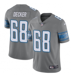 Nike Lions #68 Taylor Decker Gray Mens Stitched NFL Limited Rush Jersey