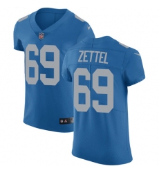 Nike Lions #69 Anthony Zettel Blue Throwback Mens Stitched NFL Vapor Untouchable Elite Jersey