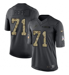 Nike Lions #71 Riley Reiff Black Mens Stitched NFL Limited 2016 Salute To Service Jersey