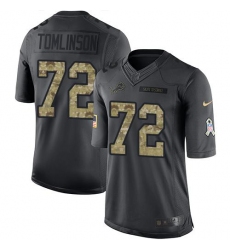 Nike Lions #72 Laken Tomlinson Black Mens Stitched NFL Limited 2016 Salute To Service Jersey
